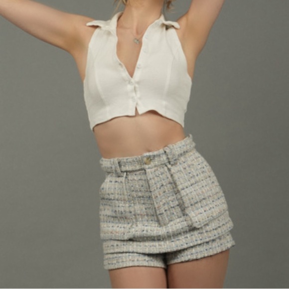 BlancheWear Blue Tweed Skort Mini Skirt Various Sizes - Picture 5 of 13